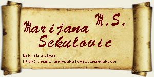 Marijana Sekulović vizit kartica